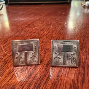 Elegant Silver Engrave-able Cufflinks